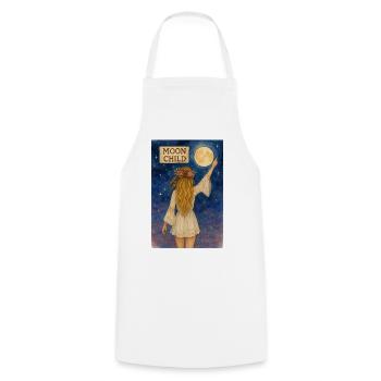 Enfant de la lune avec couronne de fleurs - Tablier de cuisine - blanc - Devant - AI Model Male 185 dark (185cm)