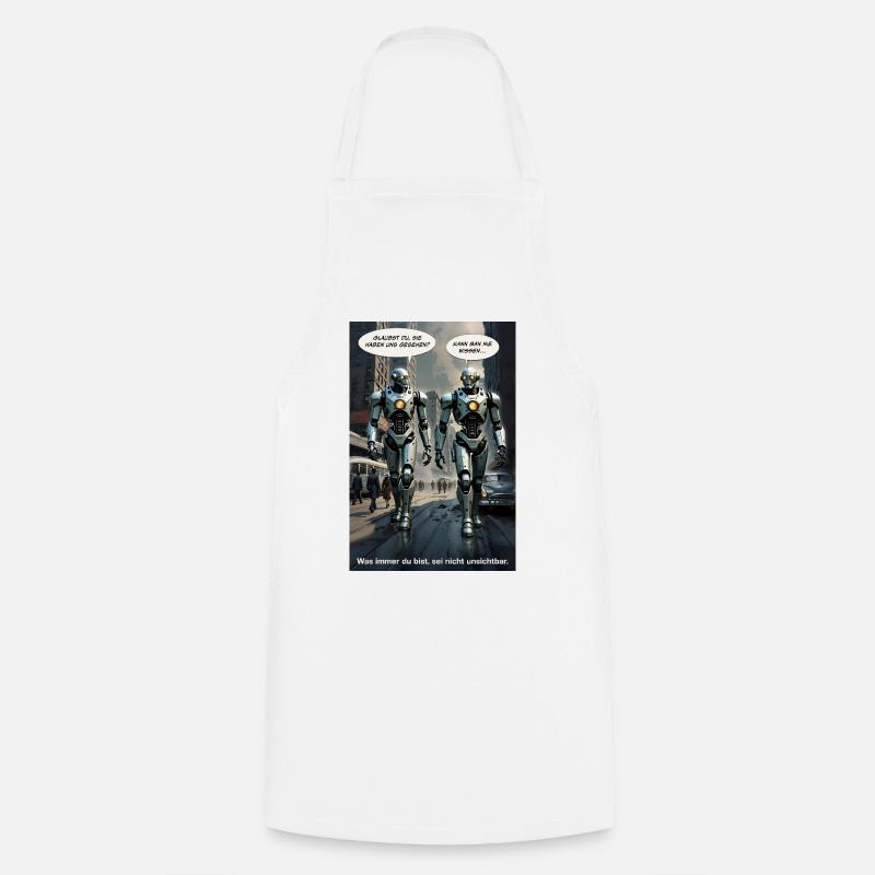 1950s Retro Sci-Fi – "Don't Be Invisible" - Cooking Apron - white
