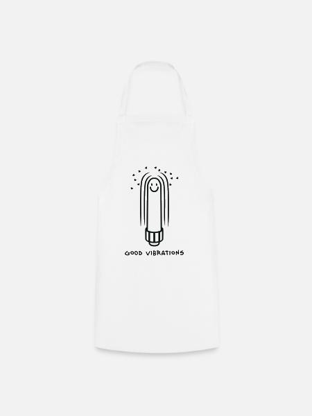 Dildo Vibrator mit guten Vibrationen - Kochschürze - Weiß