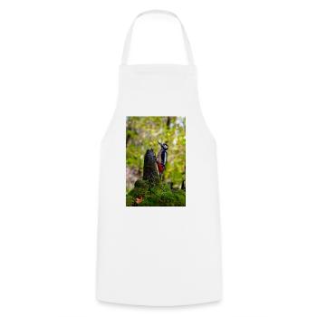 Woodpecker on Mossy Log - Cooking Apron - white - Front - AI Model Male 185 dark (185cm)