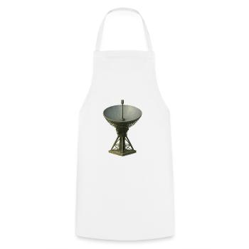 Antenne parabolique rétro motif vintage - Tablier de cuisine - blanc - Devant - AI Model Male 185 dark (185cm)