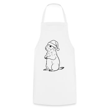 Christmas Meerkat with Hat – Cute Design - Cooking Apron - white - Front - AI Model Male 185 dark (185cm)