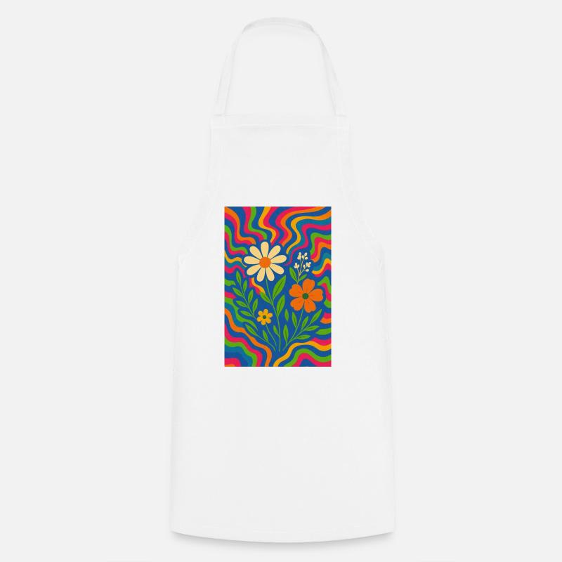 Fleurs PsyColor ArcEnCiel - Tablier de cuisine - blanc