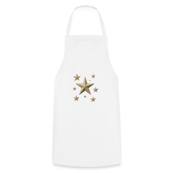 Golden Stars Galaxy - Cooking Apron - white - Front - AI Model Male 185 dark (185cm)