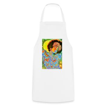 Butterfly Soul in Neon Bloom - Cooking Apron - white - Front - AI Model Male 185 dark (185cm)
