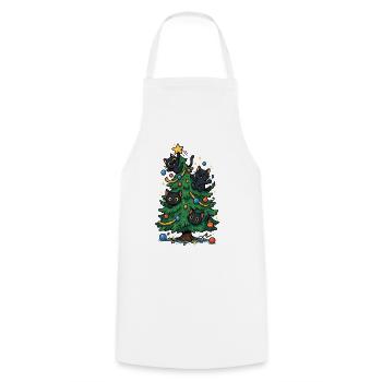 Sapin de Noël avec chats - Tablier de cuisine - blanc - Devant - AI Model Male 185 dark (185cm)