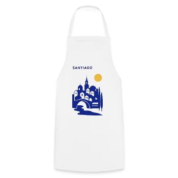 Santiago silhouette in the evening - Cooking Apron - white - Front - AI Model Male 185 dark (185cm)