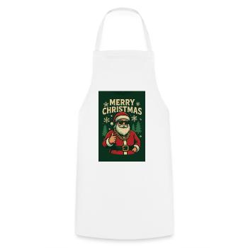 Chilled Santa with sunglasses - Cooking Apron - white - Front - AI Model Male 185 dark (185cm)