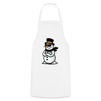 Cool snowman with sunglasses - Cooking Apron - white - Front - AI Model Male 185 dark (185cm)
