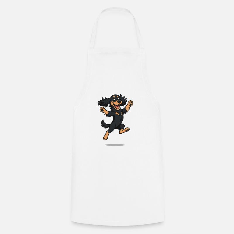 Bouncing Cartoon Cocker Spaniel - Cooking Apron - white