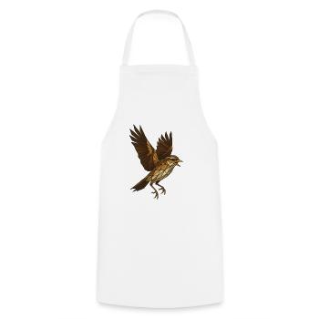 Geometric Bird in Brown - Cooking Apron - white - Front - AI Model Male 185 dark (185cm)