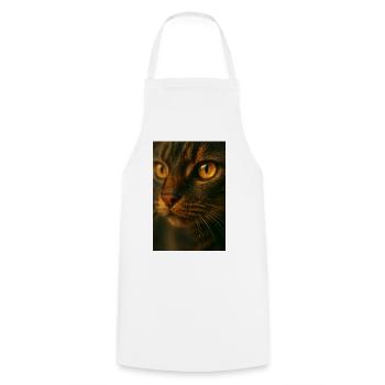 Cat Eyes Close Up - Cooking Apron - white - Front - AI Model Male 185 dark (185cm)