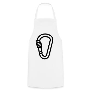Karabiner Symbol Klettern - Kochschürze - Weiß - Vorne - AI Model Male 185 dark (185cm)