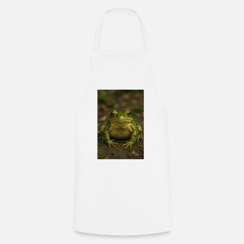 Grenouille verte En gros plan nature - Tablier de cuisine - blanc