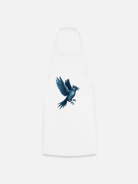 Geometrischer Blauvogel - Kochschürze - Weiß