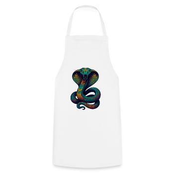 Colorful Cobra Ornament - Cooking Apron - white - Front - AI Model Male 185 dark (185cm)