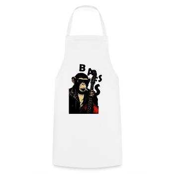 Monkey Bass Rebel - Cooking Apron - white - Front - AI Model Male 185 dark (185cm)