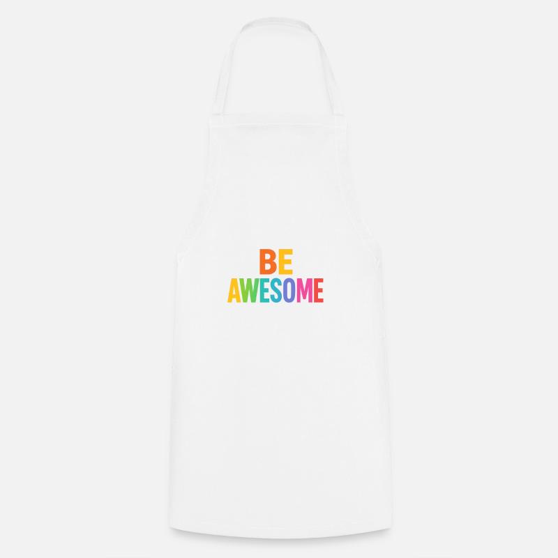 Be Awesome Regenbogen Boost - Kochschürze - Weiß