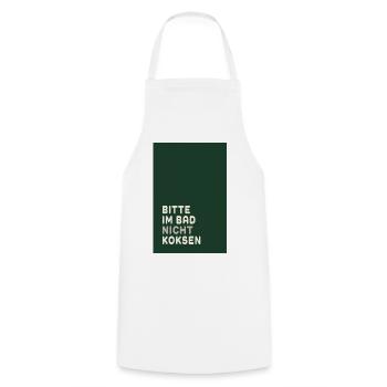 Minimal Statement – Dark Green & Cream Design - Kochschürze - Weiß - Vorne - AI Model Male 185 dark (185cm)
