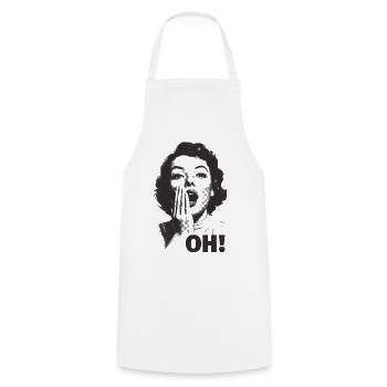 Visage hurlant Oh - Tablier de cuisine - blanc - Devant - AI Model Male 185 dark (185cm)