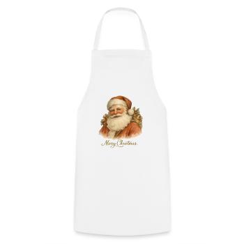 Père Noël Joyeux Noël Vintage - Tablier de cuisine - blanc - Devant - AI Model Male 185 dark (185cm)