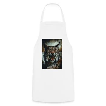 Wildcat in anger - Cooking Apron - white - Front - AI Model Male 185 dark (185cm)