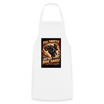 Pleine accélération : Incendie de moto - Tablier de cuisine - blanc - Devant - AI Model Male 185 dark (185cm)