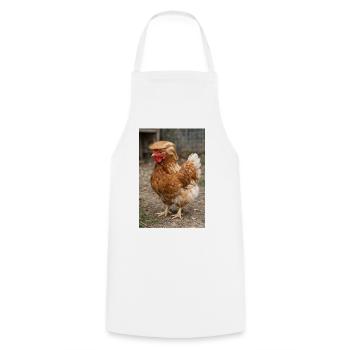 Poulet aux cheveux rétro - Tablier de cuisine - blanc - Devant - AI Model Male 185 dark (185cm)