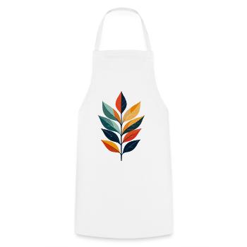 Colored Leaf Branches Design Autumn Leaves Art - Cooking Apron - white - Front - AI Model Male 185 dark (185cm)