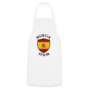 Murcia Shield in Spanish Flag - Cooking Apron - white - Front - AI Model Male 185 dark (185cm)