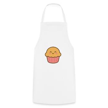 Pastel Smiling Kawaii Cupcake - Kochschürze - Weiß - Vorne - AI Model Male 185 dark (185cm)
