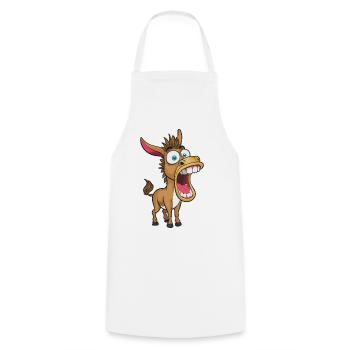 Wild donkey with a giant maw - Cooking Apron - white - Front - AI Model Male 185 dark (185cm)