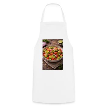 Avocado-Tomaten Salat  - Kochschürze - Weiß - Vorne - AI Model Male 185 dark (185cm)