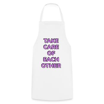 Prenez soin les uns des autres - Tablier de cuisine - blanc - Devant - AI Model Male 185 dark (185cm)
