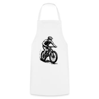 Illustrations de VTT pour votre tenue - Tablier de cuisine - blanc - Devant - AI Model Male 185 dark (185cm)
