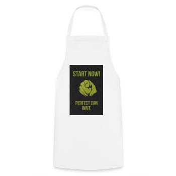 Start now – Statement shirt for doers - Cooking Apron - white - Front - AI Model Male 185 dark (185cm)