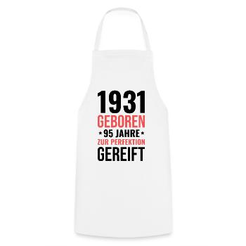 Né en 1931 – Mature à la perfection - Tablier de cuisine - blanc - Devant - AI Model Male 185 dark (185cm)