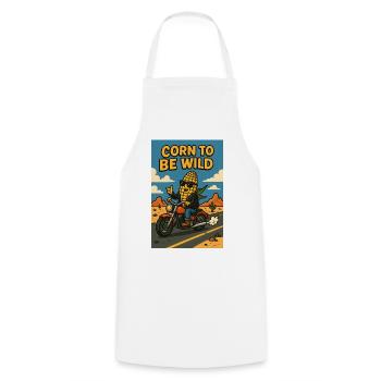 Korn auf wilde Fahrt - Corn to be wild - Parody - Cooking Apron - white - Front - AI Model Male 185 dark (185cm)
