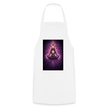 Kosmische Chakra-Meditation - Kochschürze - Weiß - Vorne - AI Model Male 185 dark (185cm)