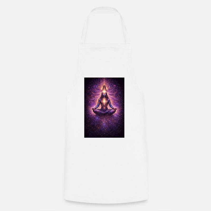 Kosmische Chakra-Meditation - Kochschürze - Weiß