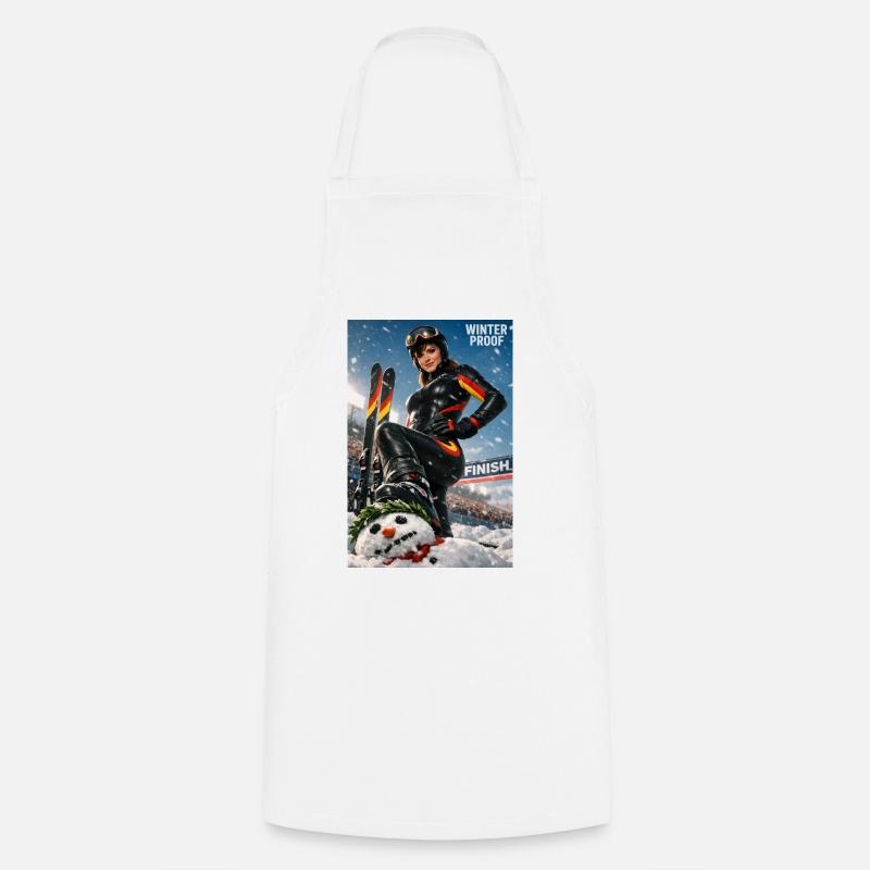 winter-sport-ski-d - Cooking Apron - white