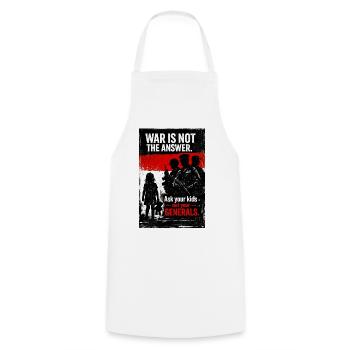 Antiwar Silhouette Child Against Generals - Cooking Apron - white - Front - AI Model Male 185 dark (185cm)