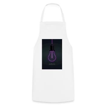 Inner Glow Neon Light Bulb Poster - Cooking Apron - white - Front - AI Model Male 185 dark (185cm)