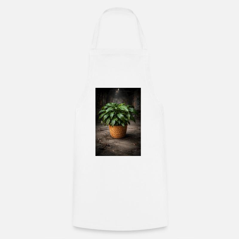 Panier Pot Vert VintageLook - Tablier de cuisine - blanc