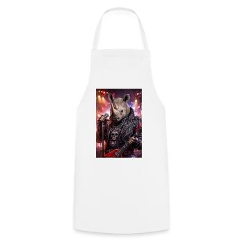 RockyZoo14 - Cooking Apron - white - Front - AI Model Male 185 dark (185cm)