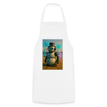 RockyZoo27 - Cooking Apron - white - Front - AI Model Male 185 dark (185cm)