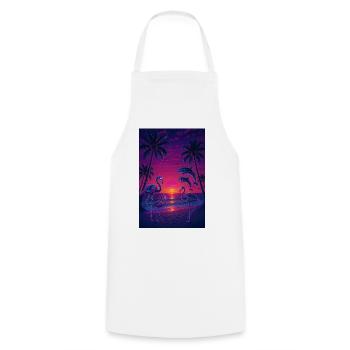 RockyZoo23 - Cooking Apron - white - Front - AI Model Male 185 dark (185cm)