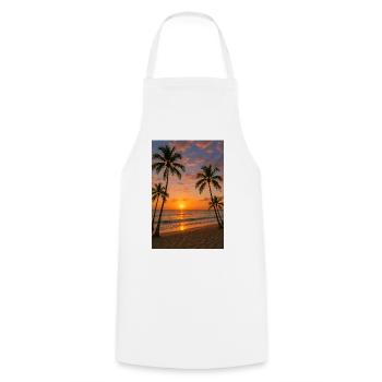 RockyZoo28 - Cooking Apron - white - Front - AI Model Male 185 dark (185cm)