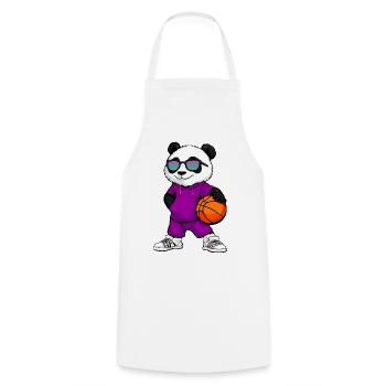 Basketball player Panda - Cooking Apron - white - Front - AI Model Male 185 dark (185cm)