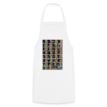 Alphabet des doigts allemand 3 / - Tablier de cuisine - blanc - Devant - AI Model Male 185 dark (185cm)